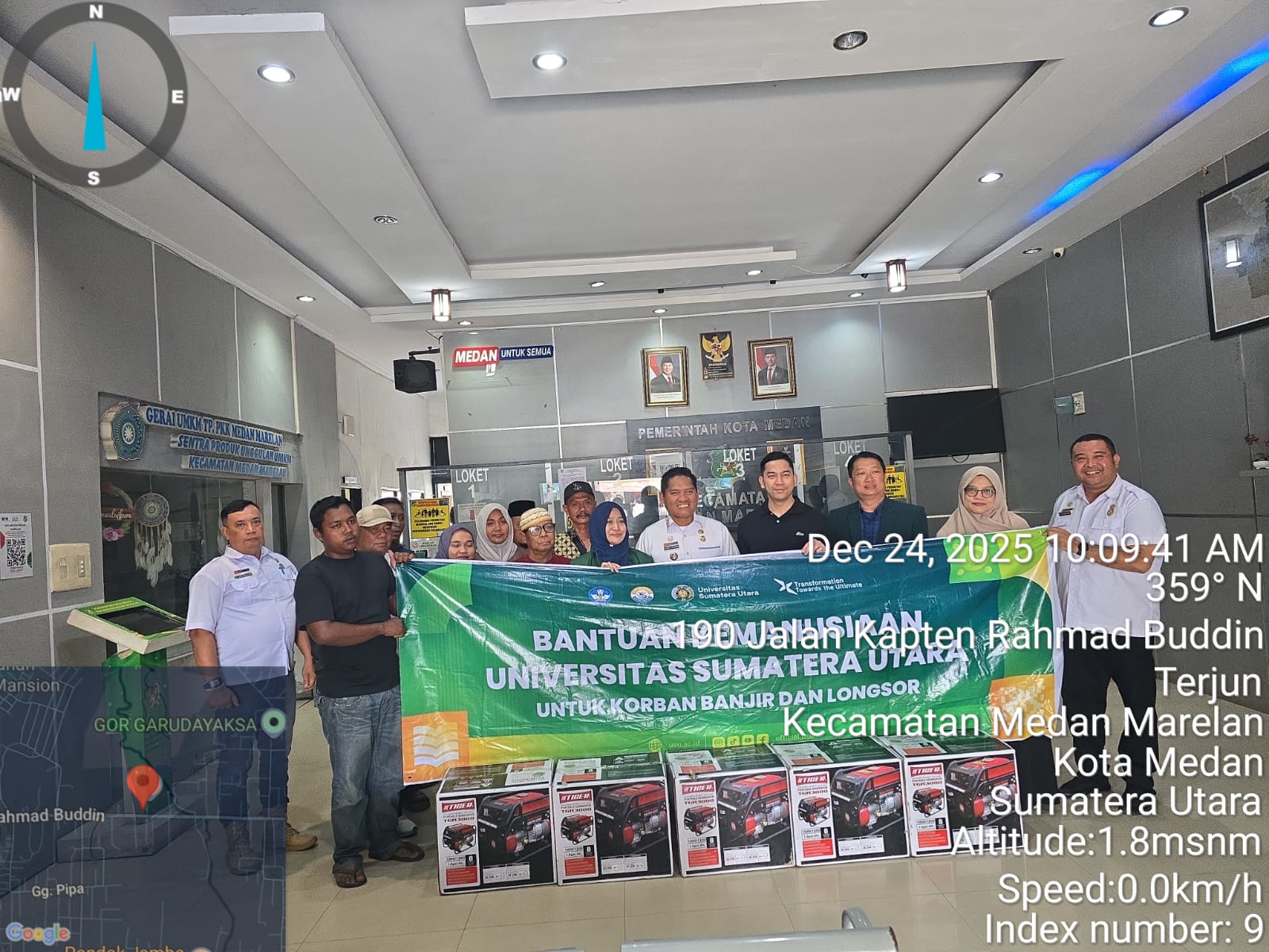 Kota Medan - Pendirian 4 Dapur Umum selama 10 hari, posko kesehatan dan bantuan logistik makanan, genset dan obat2an